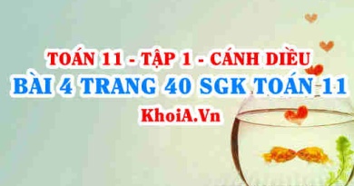 Bài 4 trang 40 SGK Toán 11 tập 1 Cánh Diều